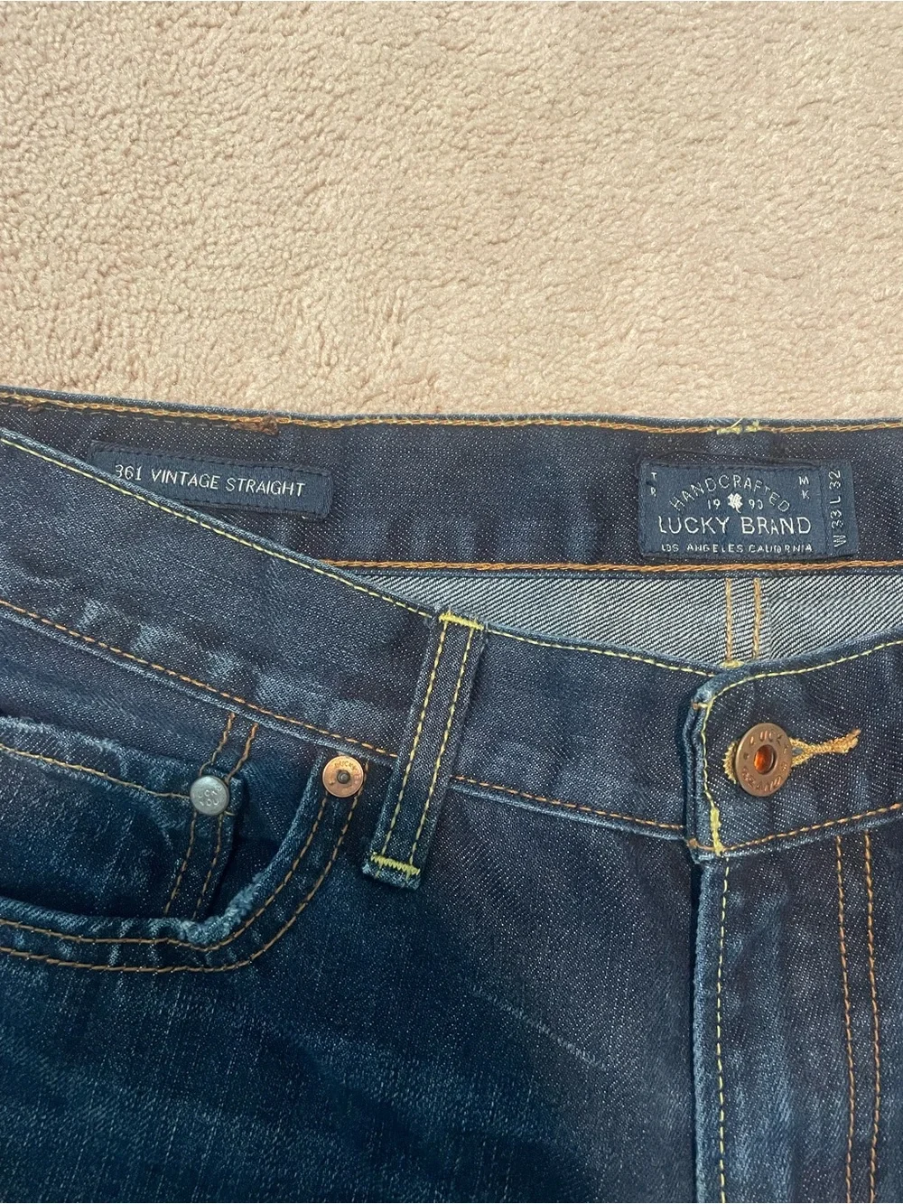 Lucky Brand Men’s 361 Vintage Straight Indigo Wash Jeans